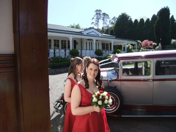 The bridesmaids - Laura with bouquet.