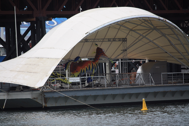 Seahorse on floating stage,at Darling Harbour with Keith & Lynne during their holiday, 7th Apr'09