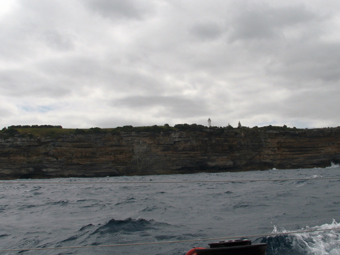 Macquarie Lighthouse from outside Sydney Harbour Harbour. Macquarie lighthouse is on South Head.9th Jan'13, 3.40pm