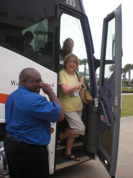 Keith and Lynn returning to the boat from the Jekyll Island Tour