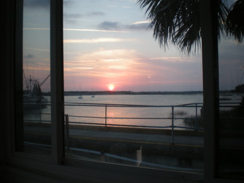 Monday night - View from our table at 11th Street Dockside Restaurant in Port Royal, SC