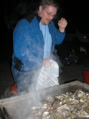 Michael - the Master Oyster Roaster!