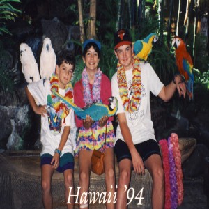 Michael, Jennifer and Matthew on holidays in Hawaii, New Year 1994.