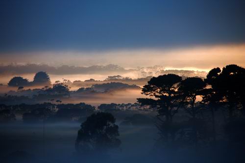 The sun dissapears behind the low lying cloud.