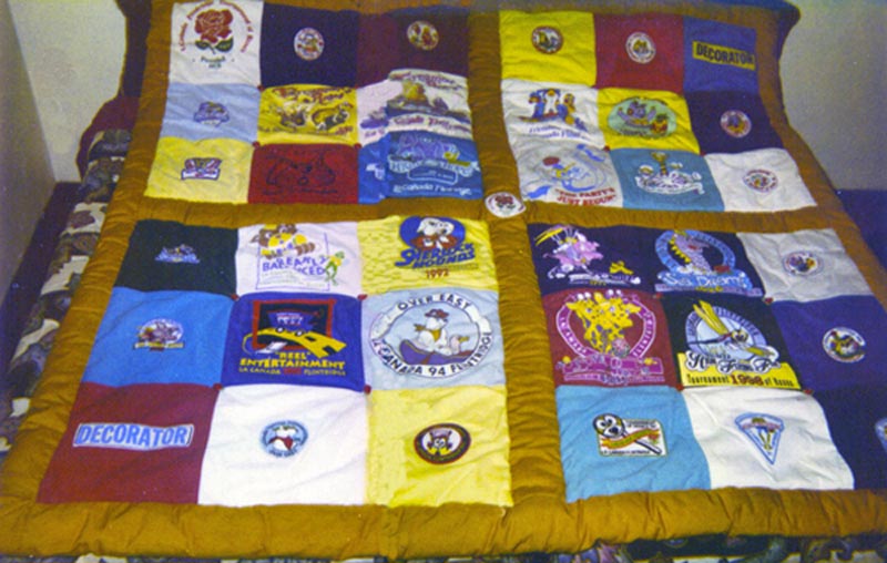 Ended up being a Comforter, made of T-shirts of LaCañada Flintridge Floats for the Tournament of Roses Parade on New Years Day.  Commemorates 20th Anniversary - I worked on 18 of the 20 Floats.