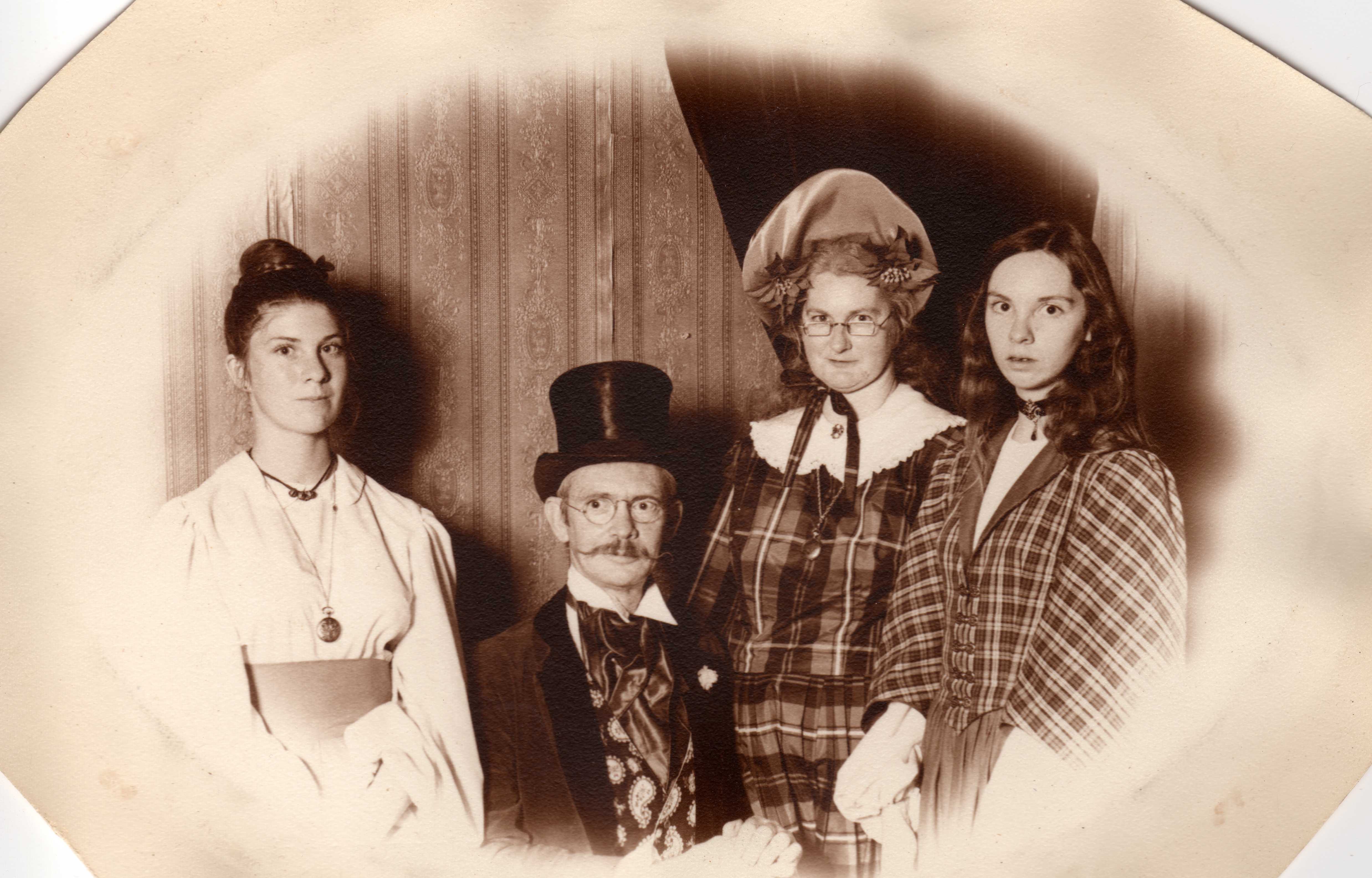 Family at Dicken's Christmas Fair - 1970s