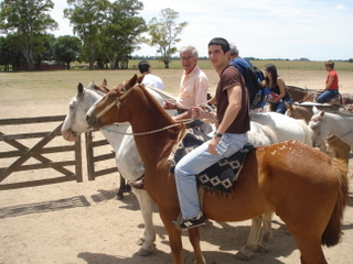 Riding horses at a estancia