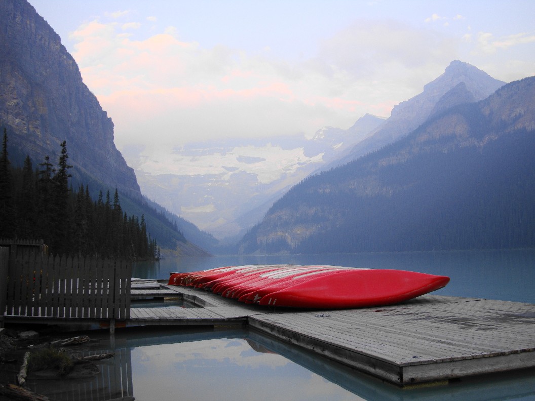 Boat dock at L. Louise hotel.