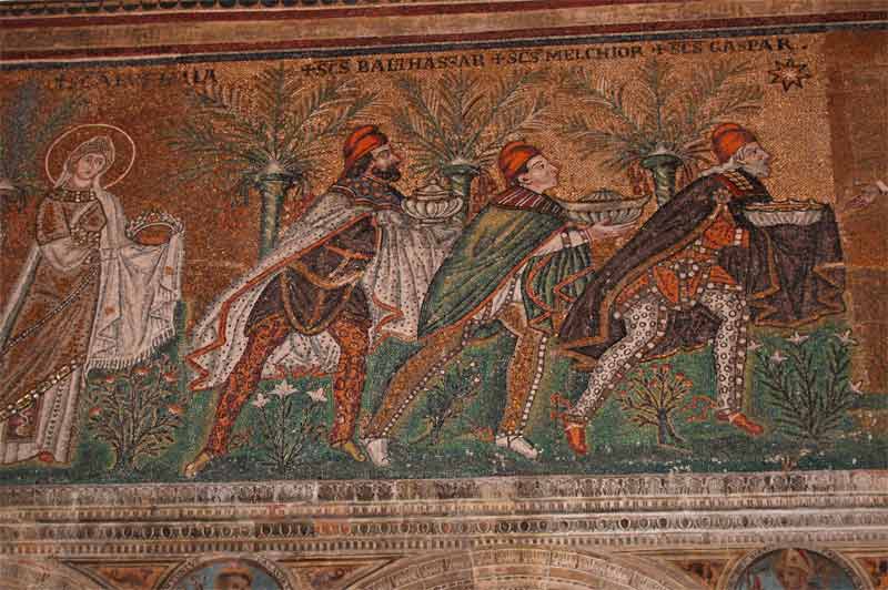 Italy - Mosaic of the three wise men in Ravenna 