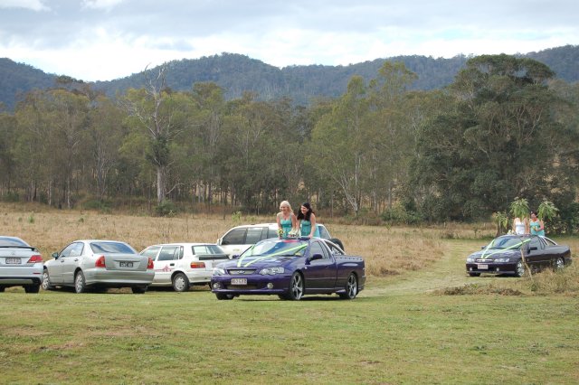 In a FORD FALCON XR8 Ute.