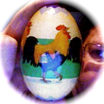 I gave this egg to Debby from Michigan when she visited my farm.