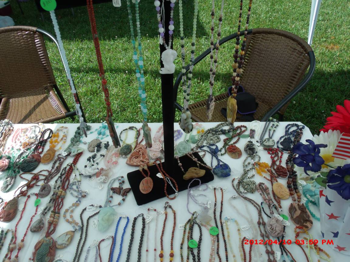 All necklaces are made of natural stones.