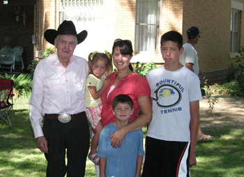 Me with three of my children and my cowboy grandpa.