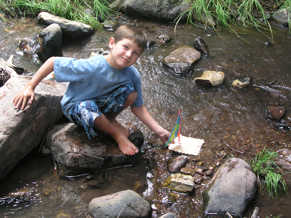 We made these boat for a craft then tried to float them.  They weren't very seaworthy