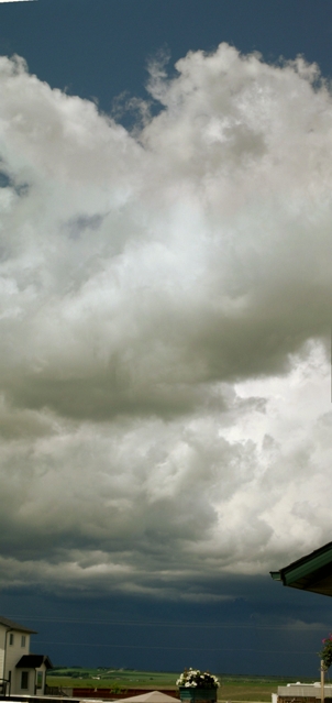 Looking west from my back deck as the storm approaches. 