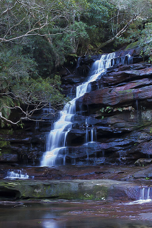 Not a lot of water but you can see the mosses, ferns and colours in the rocks.