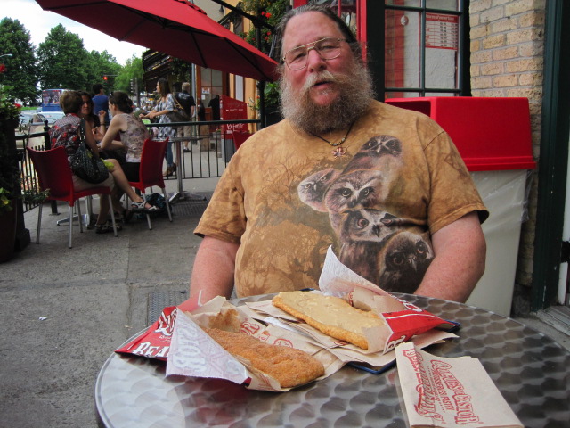 a Beavertail with maple butter. Lynne's is cinnamon-sugar.