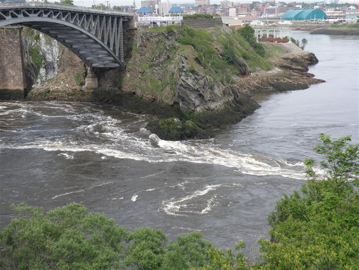 the Saint John River flowing into the Bay of Fundy.