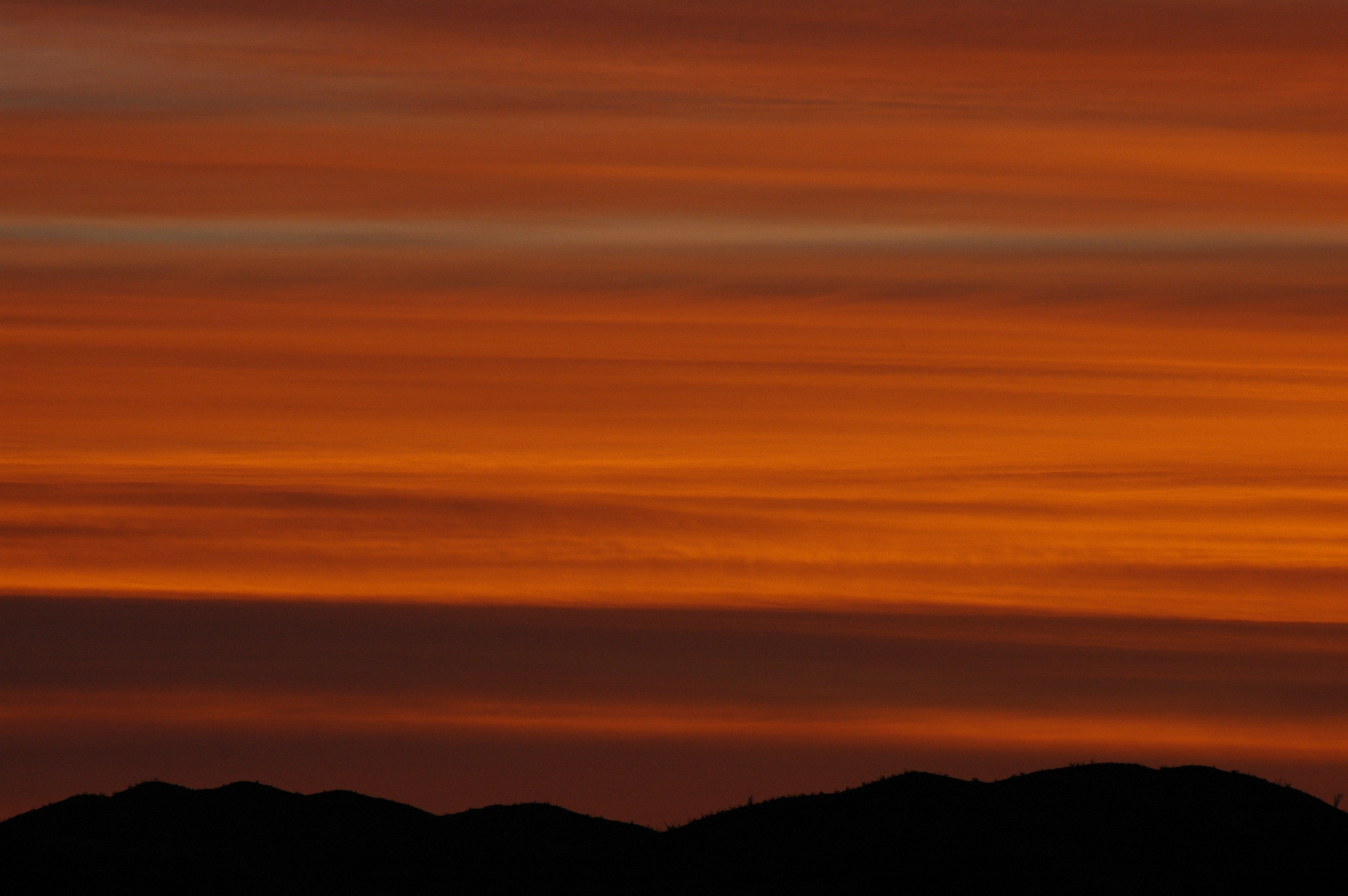 A bright orange sunrise