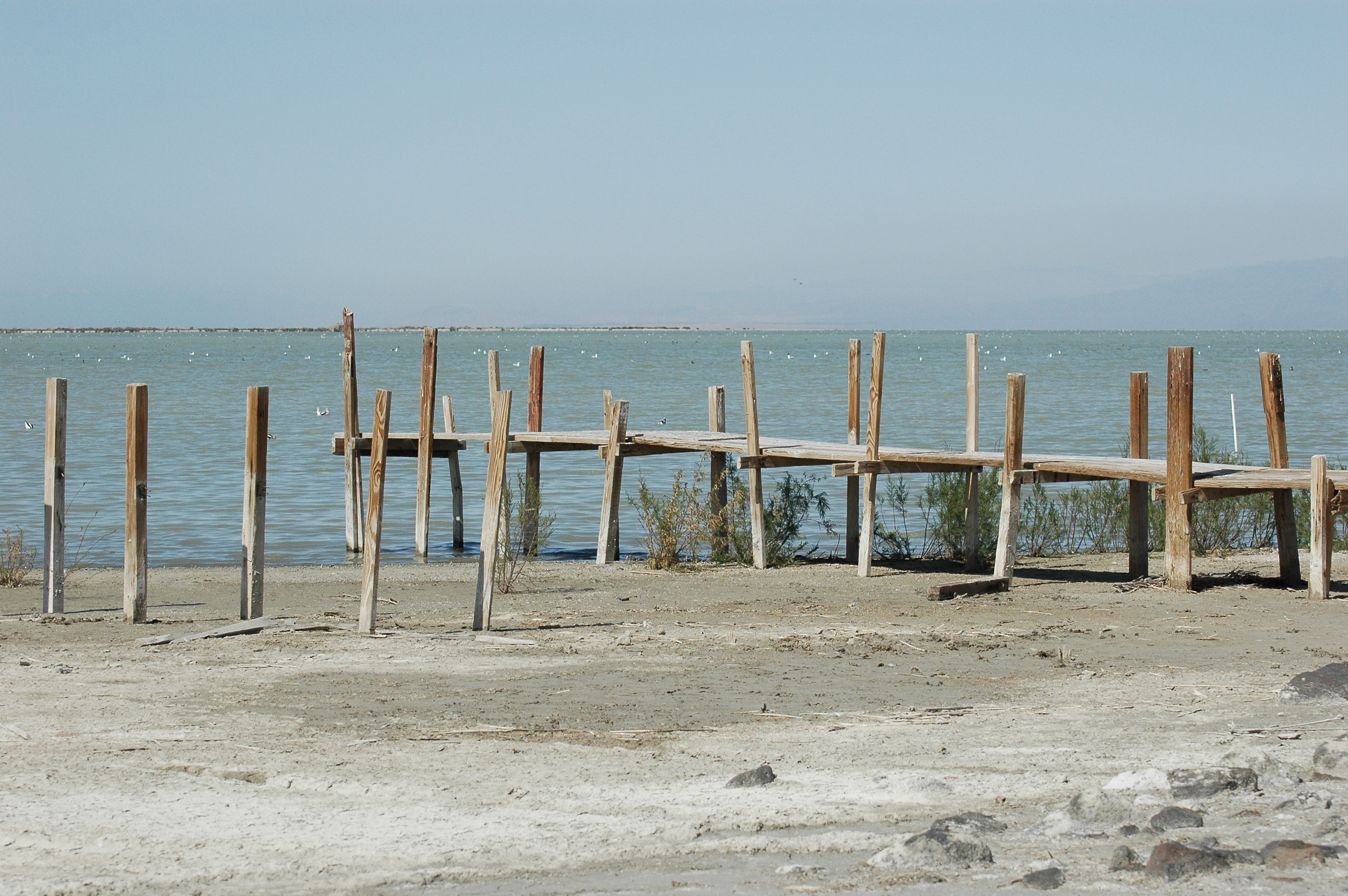 An old dock that no longer extends into the water