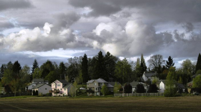 Shot taken on a walk. I liked the clouds and the light.