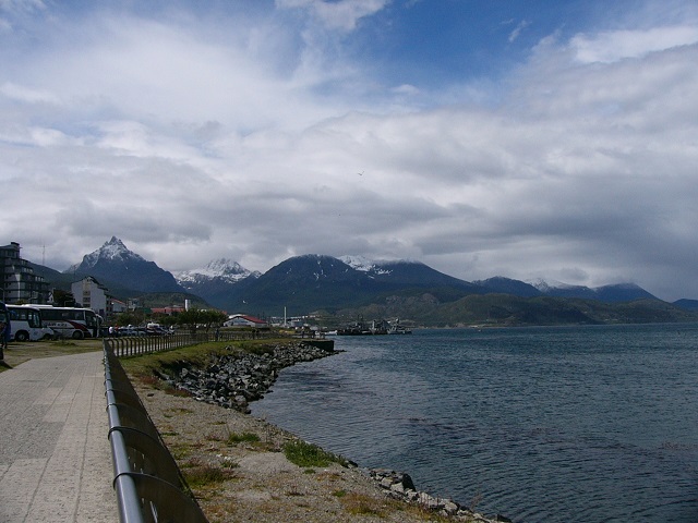 The beautiful snow capped mountains which surround Ushuaia. 