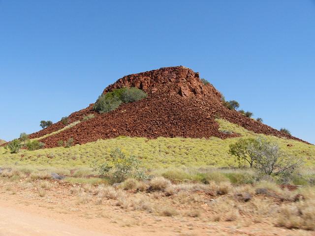 The rocky outcrop of iron ore