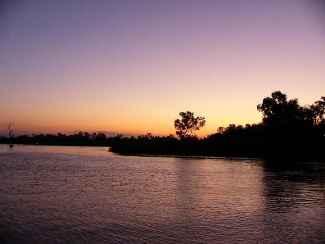 Sunset on the Ord River in the Kimberleys, Western Australia