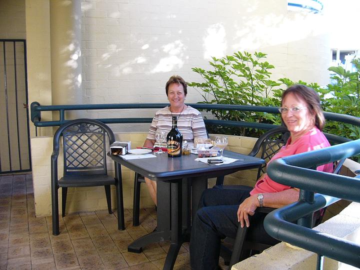 My sister, Lyn, and I the first evening enjoying a relaxing drink of Baileys after arriving at the resort