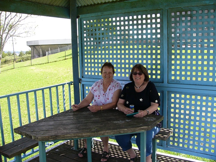 Cynthia & me having a rest at Picnic Point in Toowoomba after looking at the magnificent views around us.