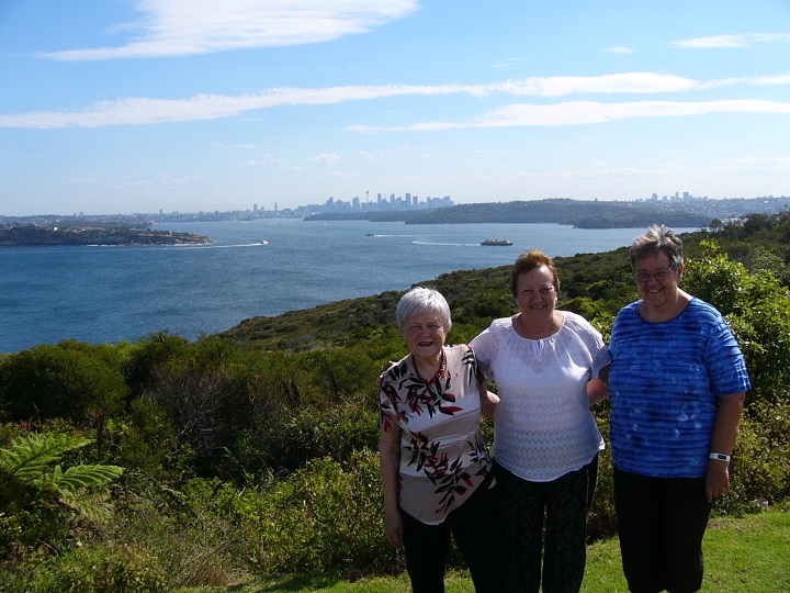 June, myself and Lizzy with the Harbour in the background.