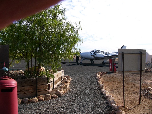 Our stop-over across the Trans-Line to Forrest for a fuel and morning tea break.