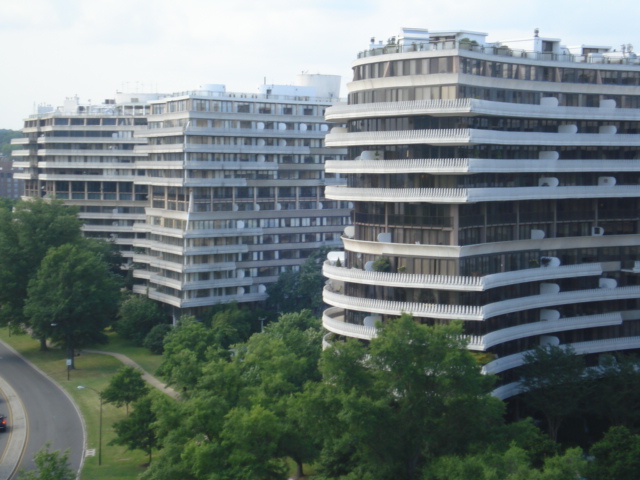 The Watergate building. Poor old Nixon got crucified for bugging a few phones. My goodness, how times have changed.