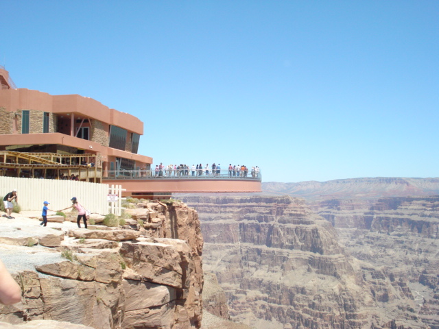 We wandered out onto the sky walk. I had to laugh when I was the only person walking down the middle of the glass floor walkway. Everyone else were clinging to the sides. After a minute or two the others joined me.