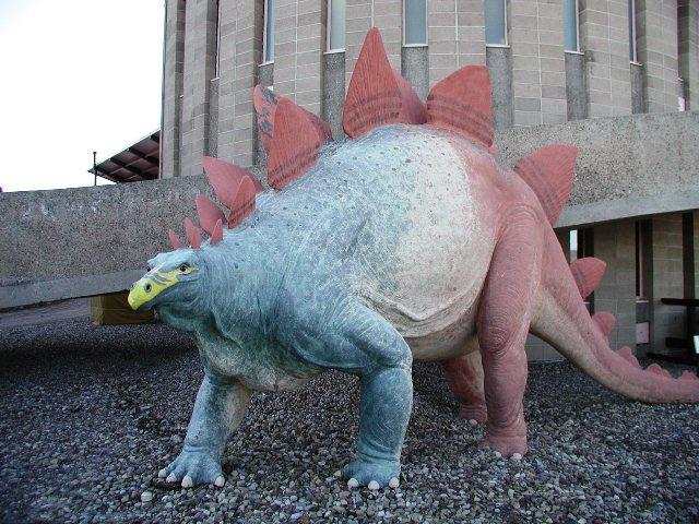 Outside the quarry, they have this dinosaur replica to remind us that dinosaurs came in colors, just like the rest of the animal species.  They have lots of fossils of this type of dinosaur in the monument area.  I like the artist's rendition of possible coloring.  