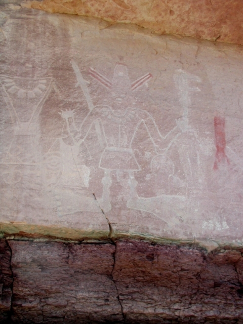 Surely the original Fremont Indian artist did not know anyone with feet this large!  Maybe the large feet were part of a ceremonial costume.  Wouldn't it be nice to know the story behind these petroglyphs?