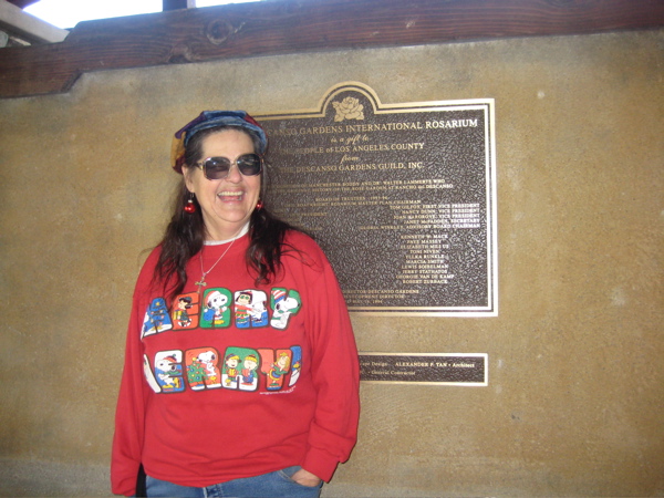 I had her pose by the plaque with her name on it.  Naturally she stands in front of her name.