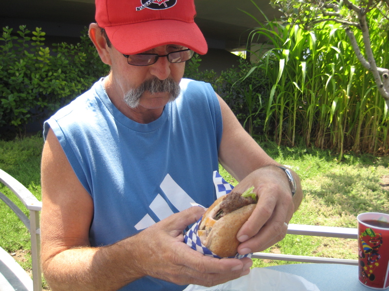 Step 1, Robert, get a firm grasp of your hamburger!