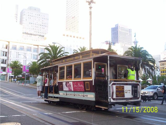 A fun way to get up and down those steep hills of San Francisco...I had a fun ride hanging on the outside...close passage at times.