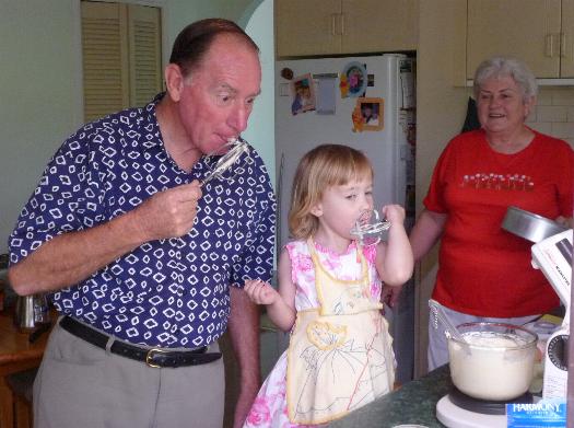 If I knew you were coming I would have baked a cake.
Laura making a cake for her Pa's birthday