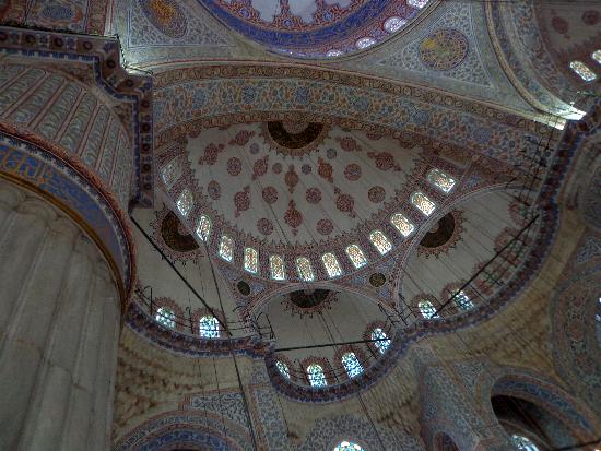 The blue tiles inside the Blue Mosque. They are the reason it is called the Blue Mosque.