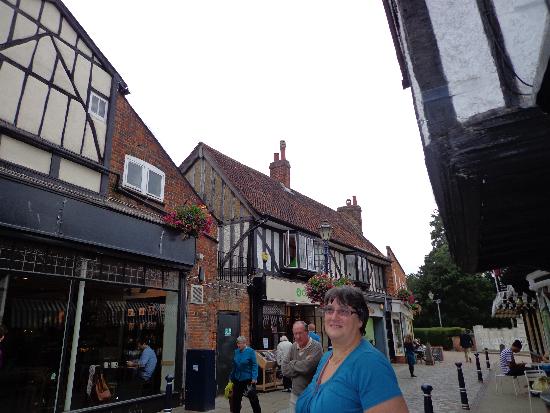 Brenda in the town where we had lunch.