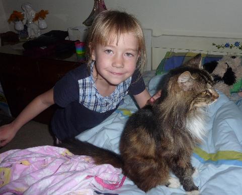 Laura with 15 year old Benschi after Laura had cut her hair and lost a front tooth.