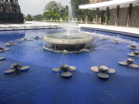 Pewter Water lilies in the fountain in KL