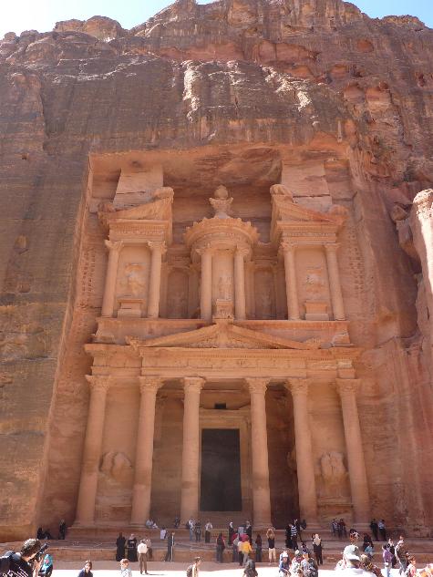 The Treasury. This is the first and best of the Tombs carved out of the cliffs. It is what you see when you have walked the 4 kilometers down through the rift valley.