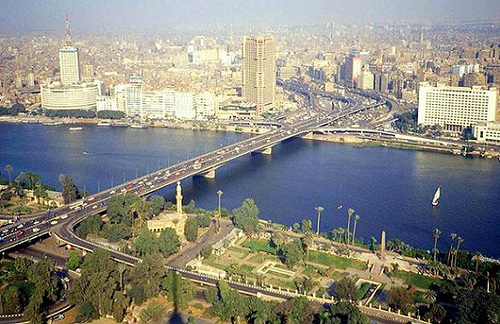 Cairo City Down Town and the River Nile.