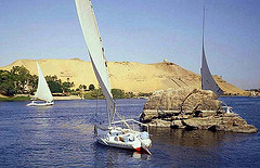 Nile in Aswan Egypt.