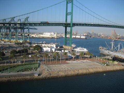 On the 12th,Deck of "M/S Monarch of ehe Seas" cruise ,a view of LA Port.