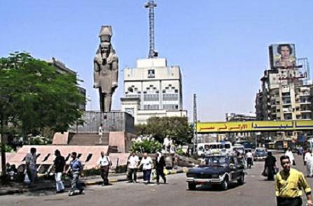 The Main Rail Station of Cairo "Ramsis Square" before they move Ramsis statue to its new site.