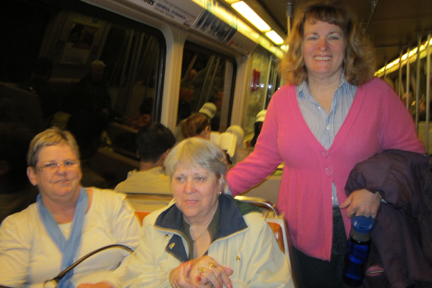 CP, Sue, Sarah Beth on metro ride to DC